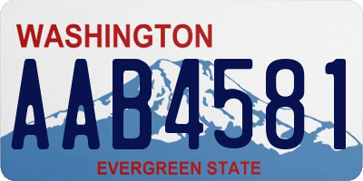 WA license plate AAB4581
