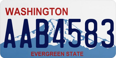 WA license plate AAB4583