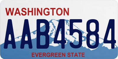 WA license plate AAB4584