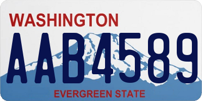 WA license plate AAB4589