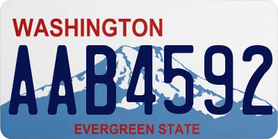 WA license plate AAB4592