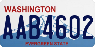 WA license plate AAB4602