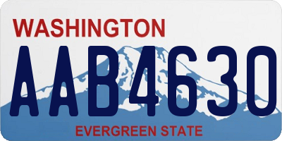 WA license plate AAB4630