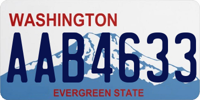 WA license plate AAB4633
