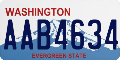 WA license plate AAB4634