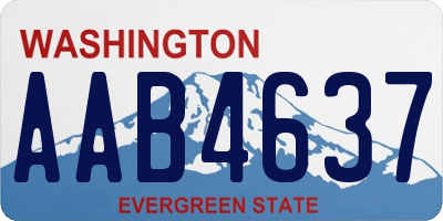 WA license plate AAB4637