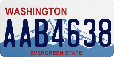 WA license plate AAB4638