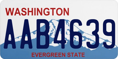 WA license plate AAB4639