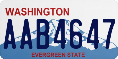 WA license plate AAB4647