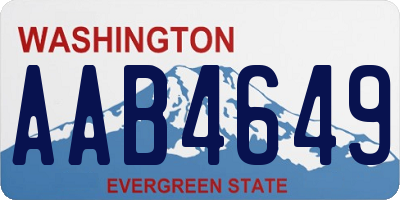 WA license plate AAB4649