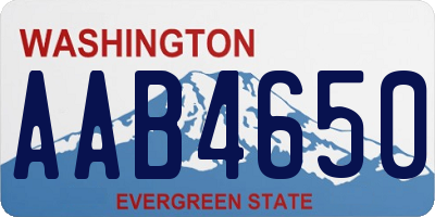 WA license plate AAB4650