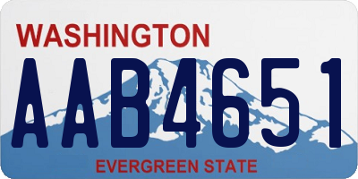 WA license plate AAB4651