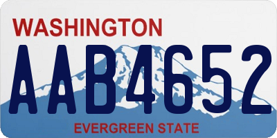 WA license plate AAB4652