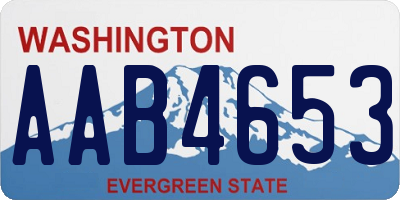 WA license plate AAB4653