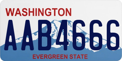 WA license plate AAB4666