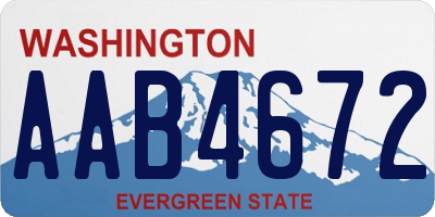 WA license plate AAB4672