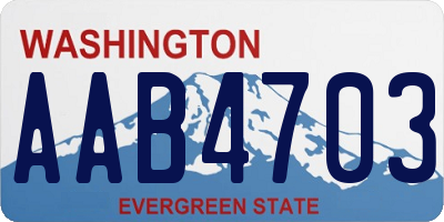 WA license plate AAB4703