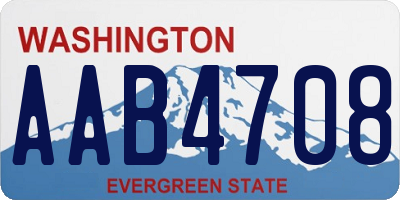 WA license plate AAB4708