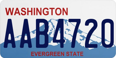 WA license plate AAB4720