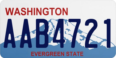 WA license plate AAB4721
