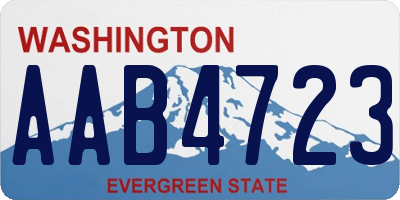 WA license plate AAB4723