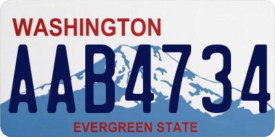 WA license plate AAB4734