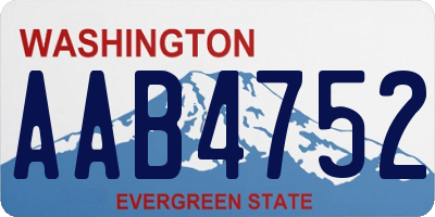 WA license plate AAB4752