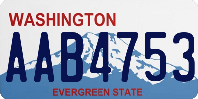 WA license plate AAB4753