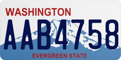 WA license plate AAB4758
