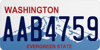 WA license plate AAB4759