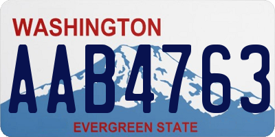 WA license plate AAB4763