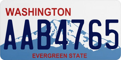 WA license plate AAB4765