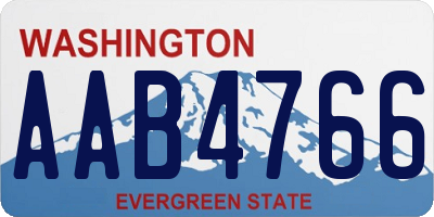 WA license plate AAB4766