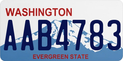 WA license plate AAB4783