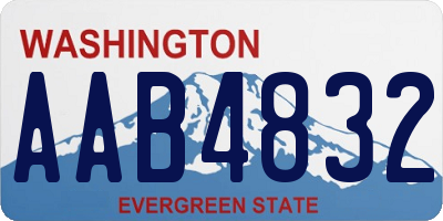 WA license plate AAB4832