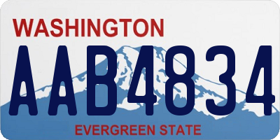WA license plate AAB4834