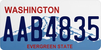 WA license plate AAB4835