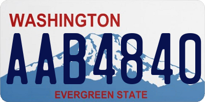 WA license plate AAB4840