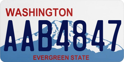 WA license plate AAB4847