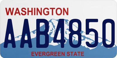 WA license plate AAB4850