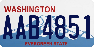 WA license plate AAB4851