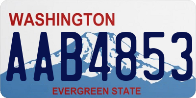 WA license plate AAB4853