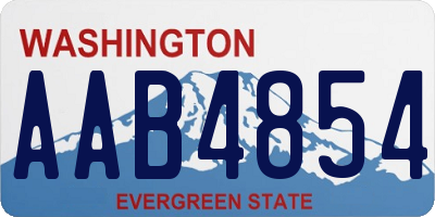 WA license plate AAB4854