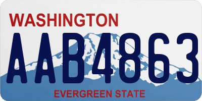 WA license plate AAB4863