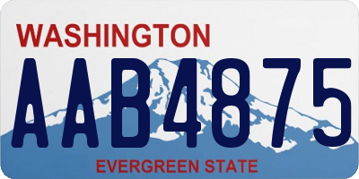 WA license plate AAB4875