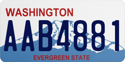 WA license plate AAB4881