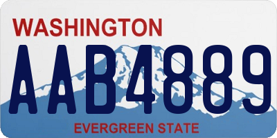 WA license plate AAB4889