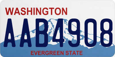 WA license plate AAB4908