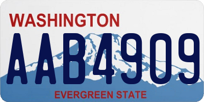 WA license plate AAB4909