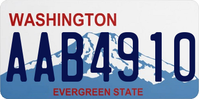 WA license plate AAB4910